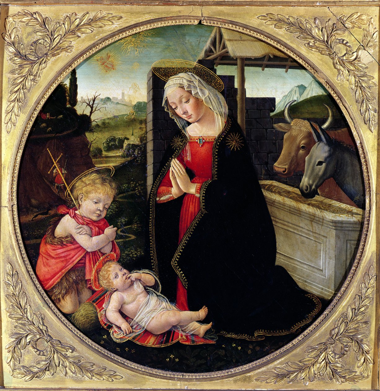 Madonna och barn med Johannes Döparen av Domenico Ghirlandaio