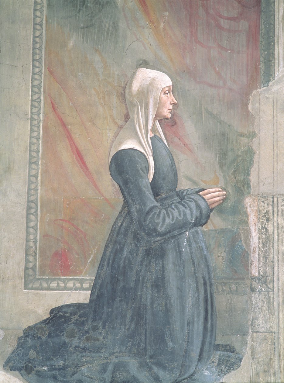 Porträtt av en kvinnlig medlem av familjen Sassetti, från Franciskuscykeln, Sassetti-kapellet, 1483 av Domenico Ghirlandaio
