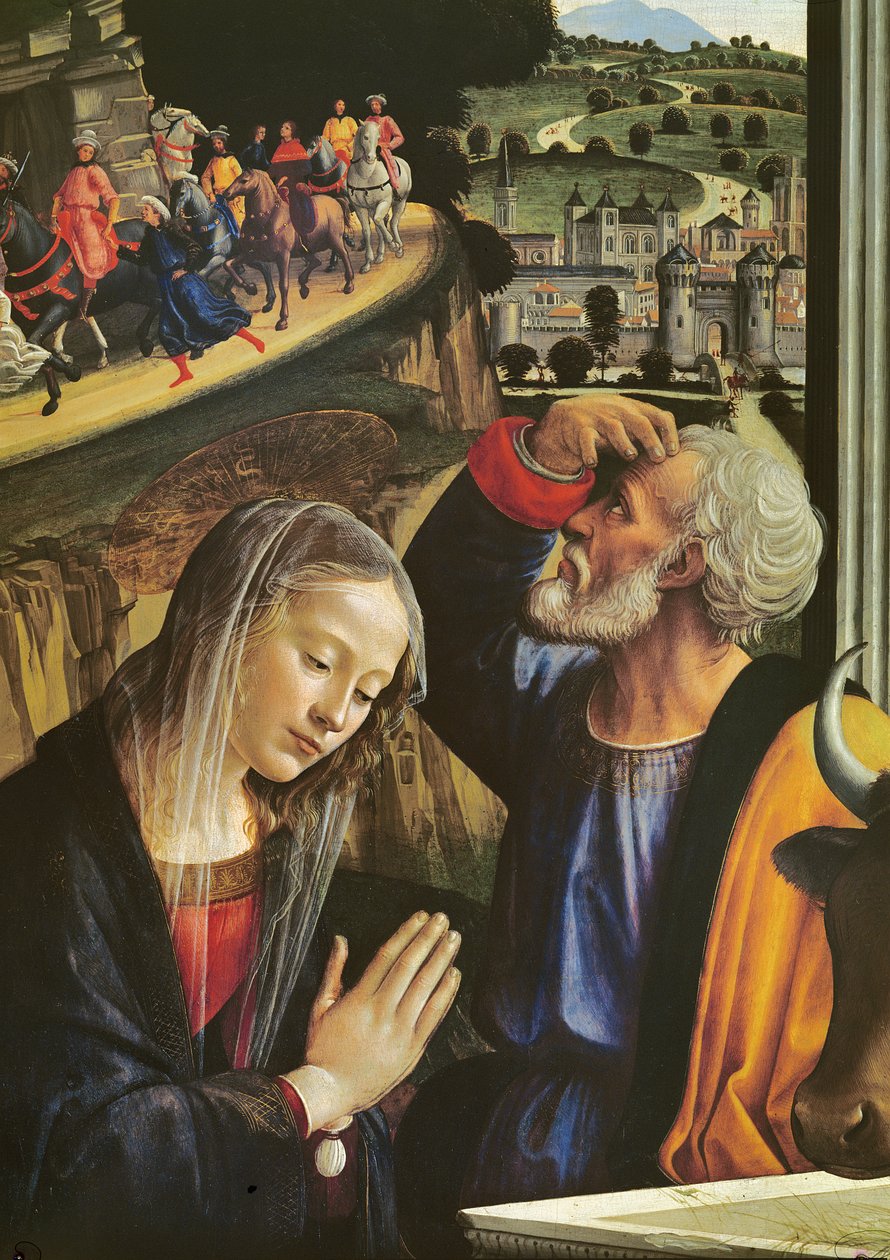 Kristi födelse (detalj av altartavlan) av Domenico Ghirlandaio