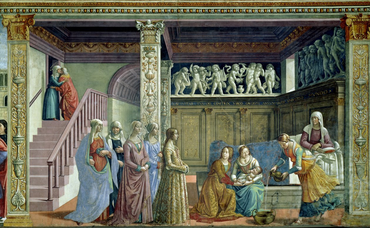 Jungfruns födelse, 1486-90 (för detaljer se 124357) av Domenico Ghirlandaio