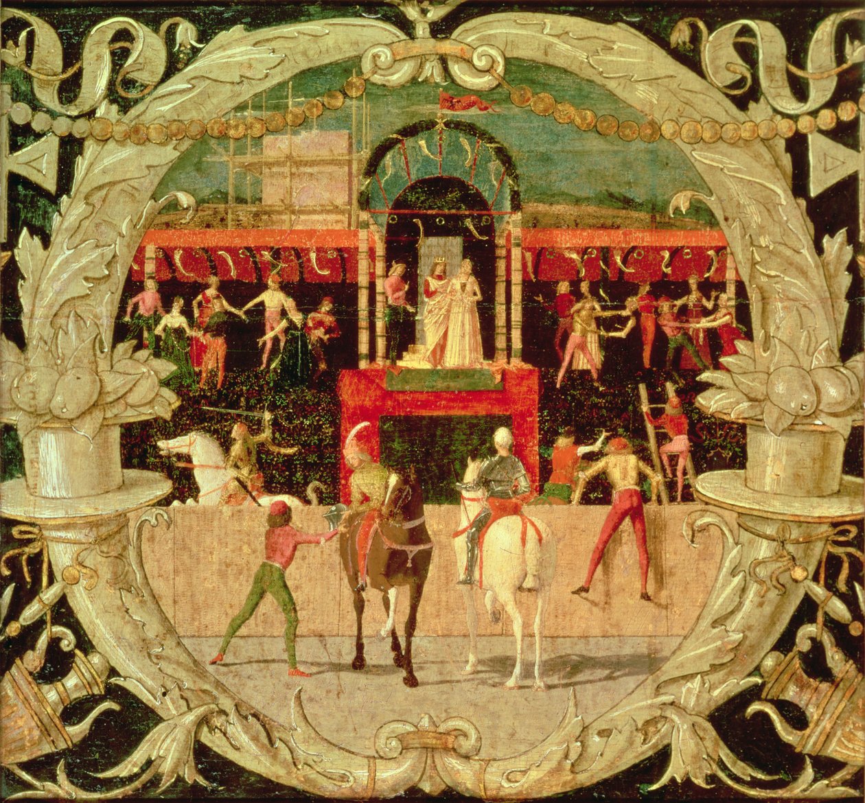 The Rape of the Sabines (efter signalen) c.1490 (tempera på panelen) av Domenico Morone