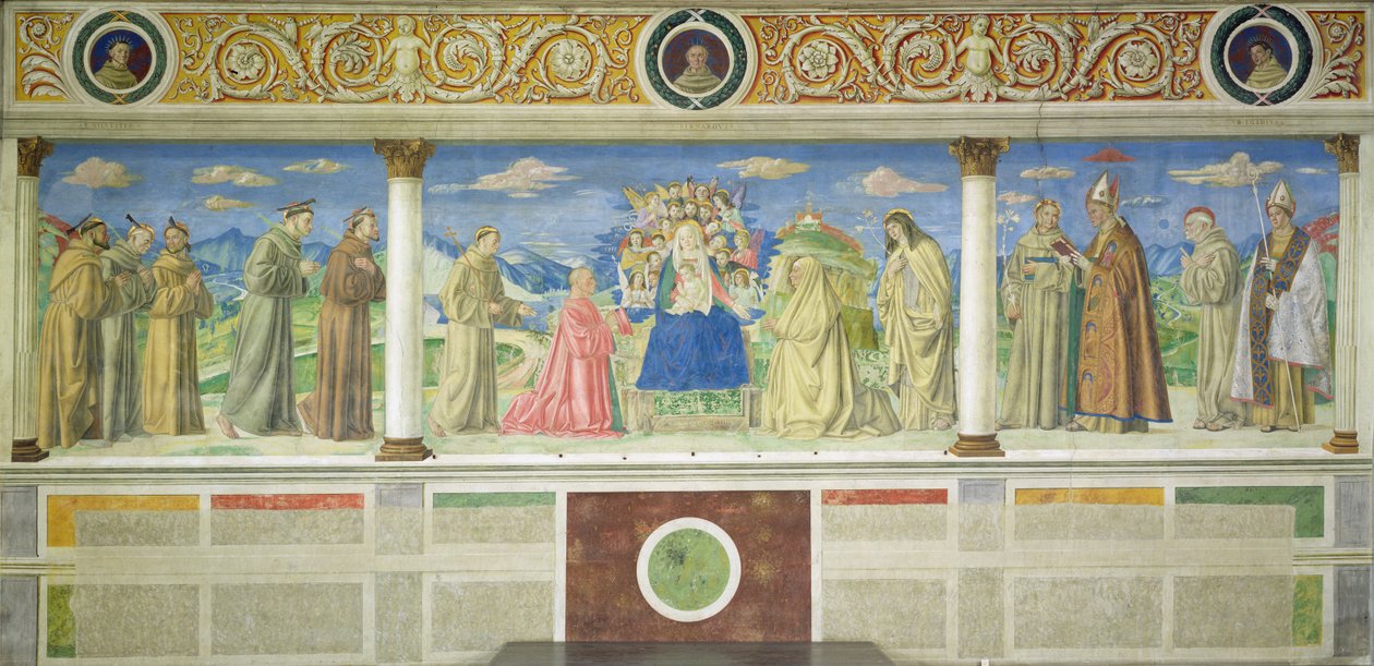 Bikira Amezungukwa na Wafadhili na Watakatifu, 1503 swed av Domenico Morone