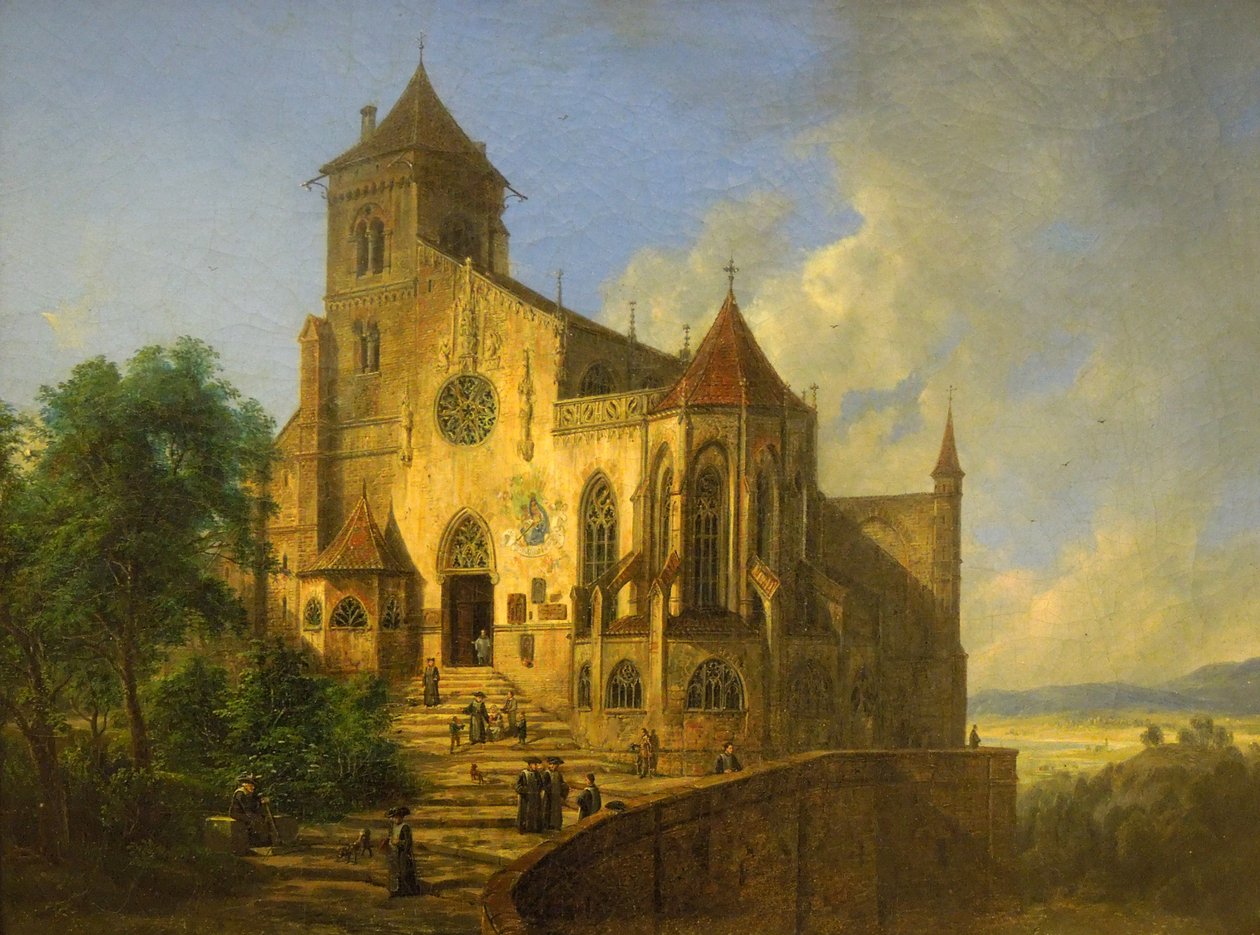 Landskap med en kyrka av Domenico Quaglio the Younger