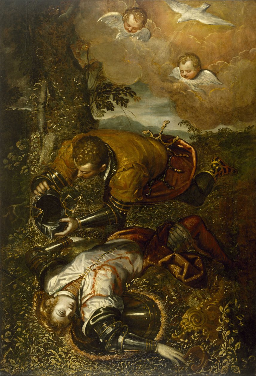 Tancred Dopande Clorinda av Domenico Robusti Tintoretto