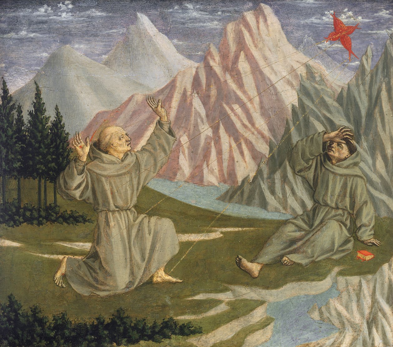 Den helige Franciskus tar emot stigmata, ca 1445-50 (tempera på panel) av Domenico Veneziano