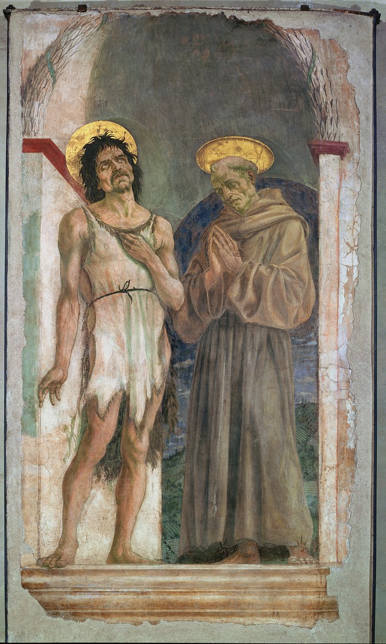 Johannes döparen och den helige Franciskus av Assisi av Domenico Veneziano