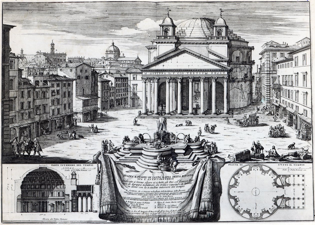 Piazza della Rotonda med utsikt över Pantheon av Domenico de