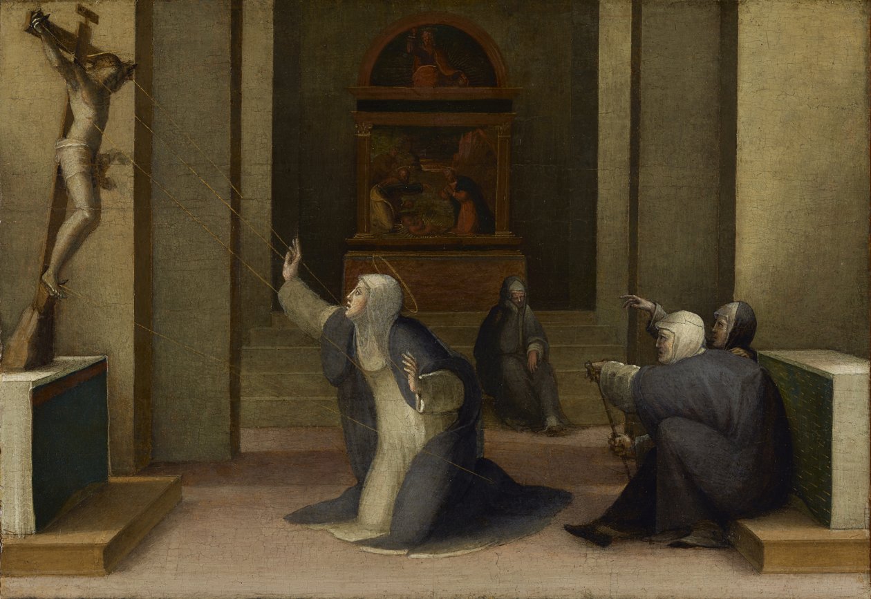 Saint Catherine of Siena Receiving the Stigmata av Domenico di Pace Beccafumi  