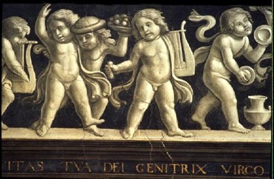 Fris av keruber, från jungfruns födelse (fresk) (detalj av 60456) av Domenico Ghirlandaio