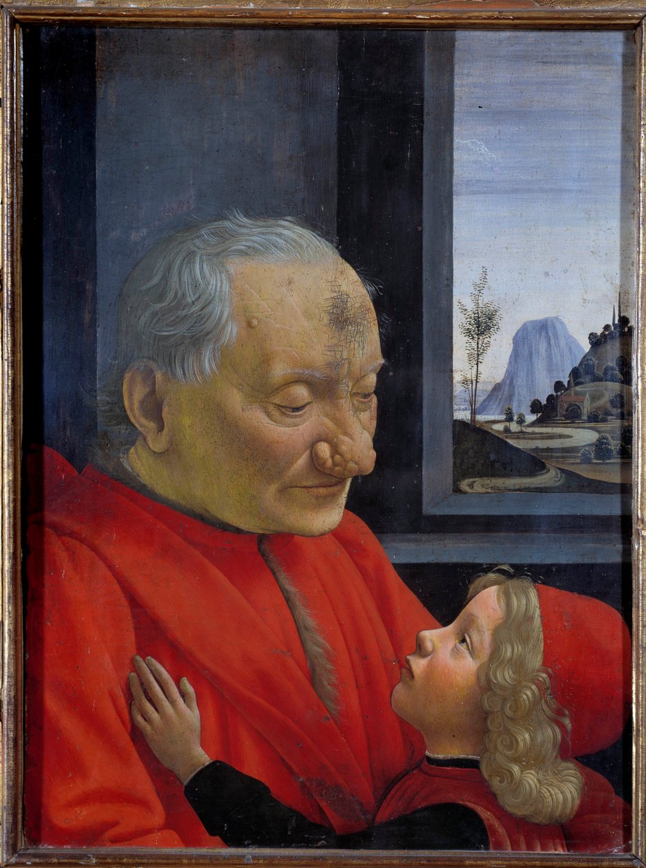 Porträtt av en gammal man och en ung pojke Målning av Domenico Ghirlandaio (1449-1494) 1400-talet sön. 0,62x0,46 m - Porträtt av en gammal man och en ung pojke (även kallad En gammal man och hans barnbarn). Målning av Domenico Ghirlandaio (1449-1494) 1400- av Domenico Ghirlandaio
