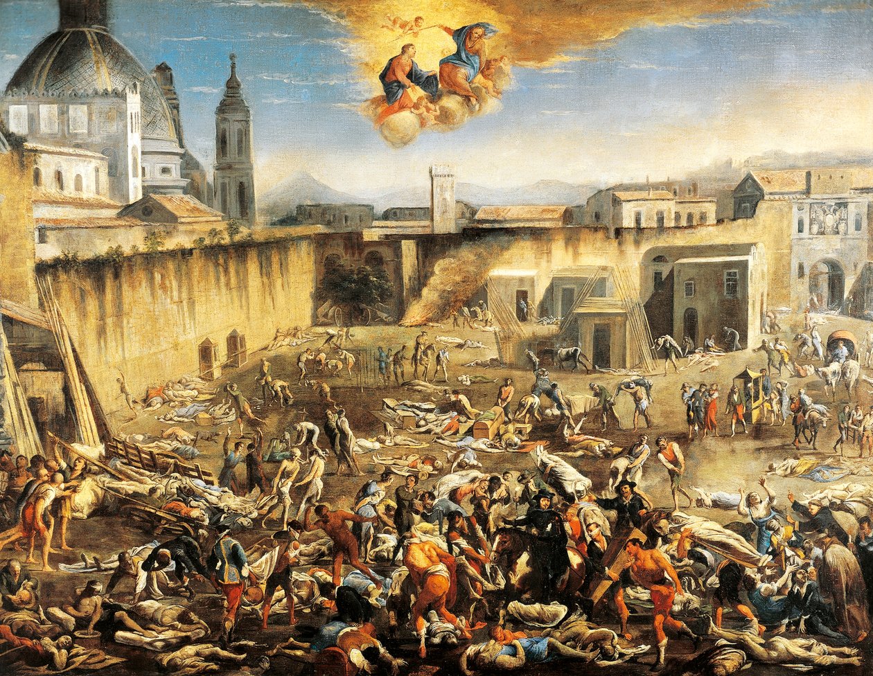 Marknadstorget (Largo Mercatello), Neapelpest av Domenico Gargiulo