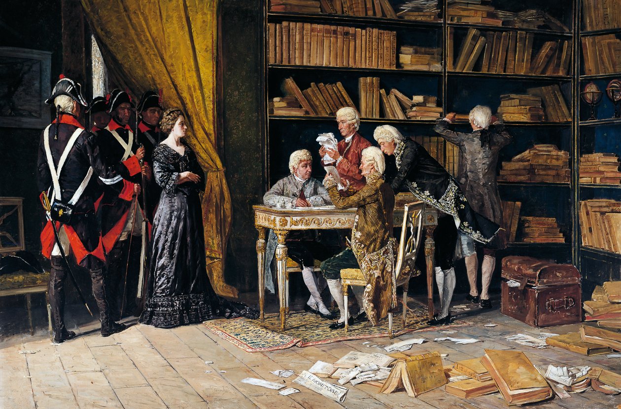 Söker i Eleonora Pimentels hus, målning av Domenico Battaglia (1842-1921), olja på duk av Domenico Battaglia