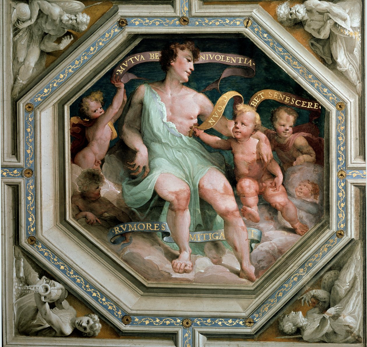 Ömsesidig välvilja eller samförstånd (Reciproque välvilja eller samförstånd). Målning av Domenico Beccafumi (1486-1551) av Domenico Beccafumi