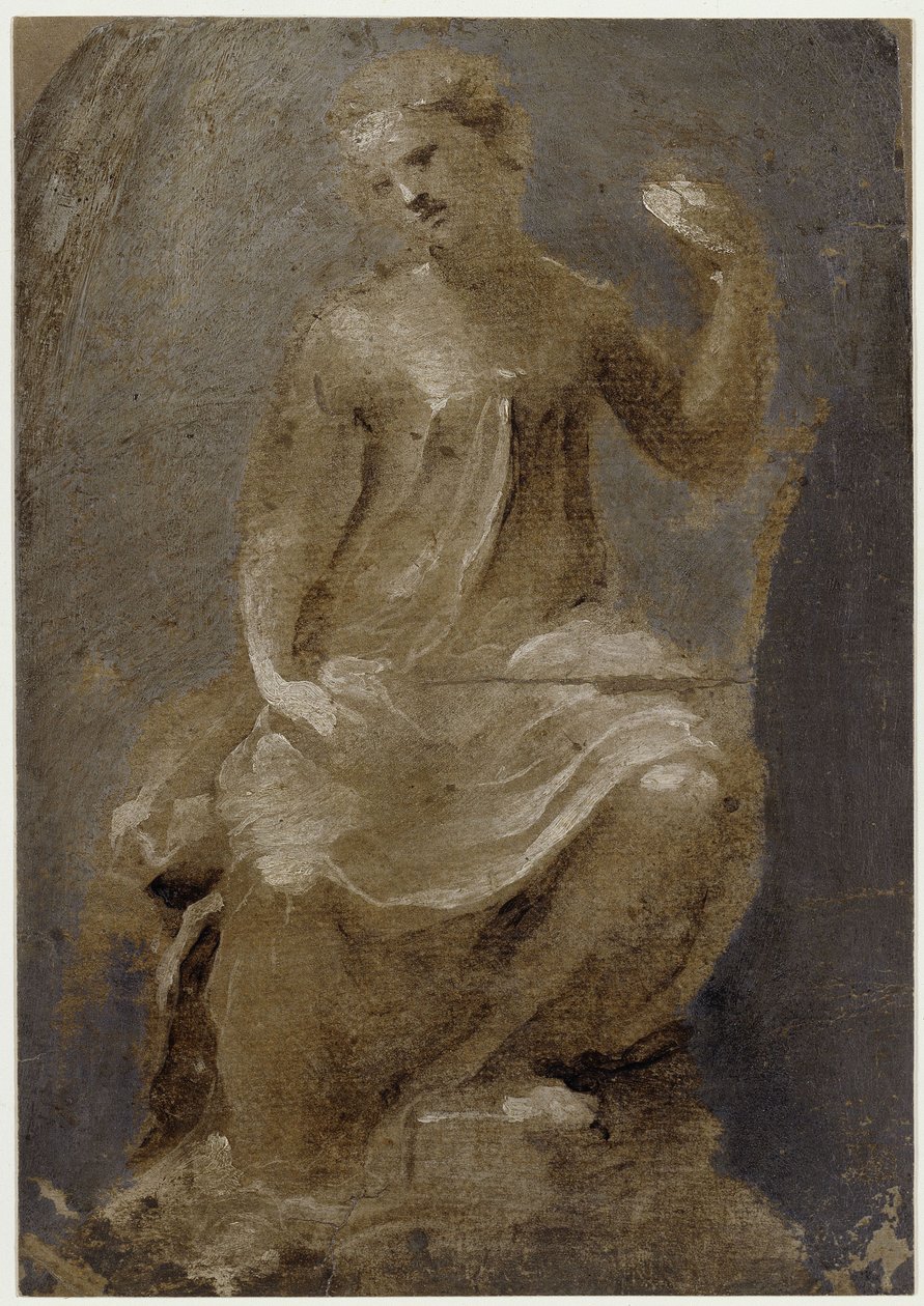 En tronande kvinnlig figur (Amor Patriae) av Domenico Beccafumi