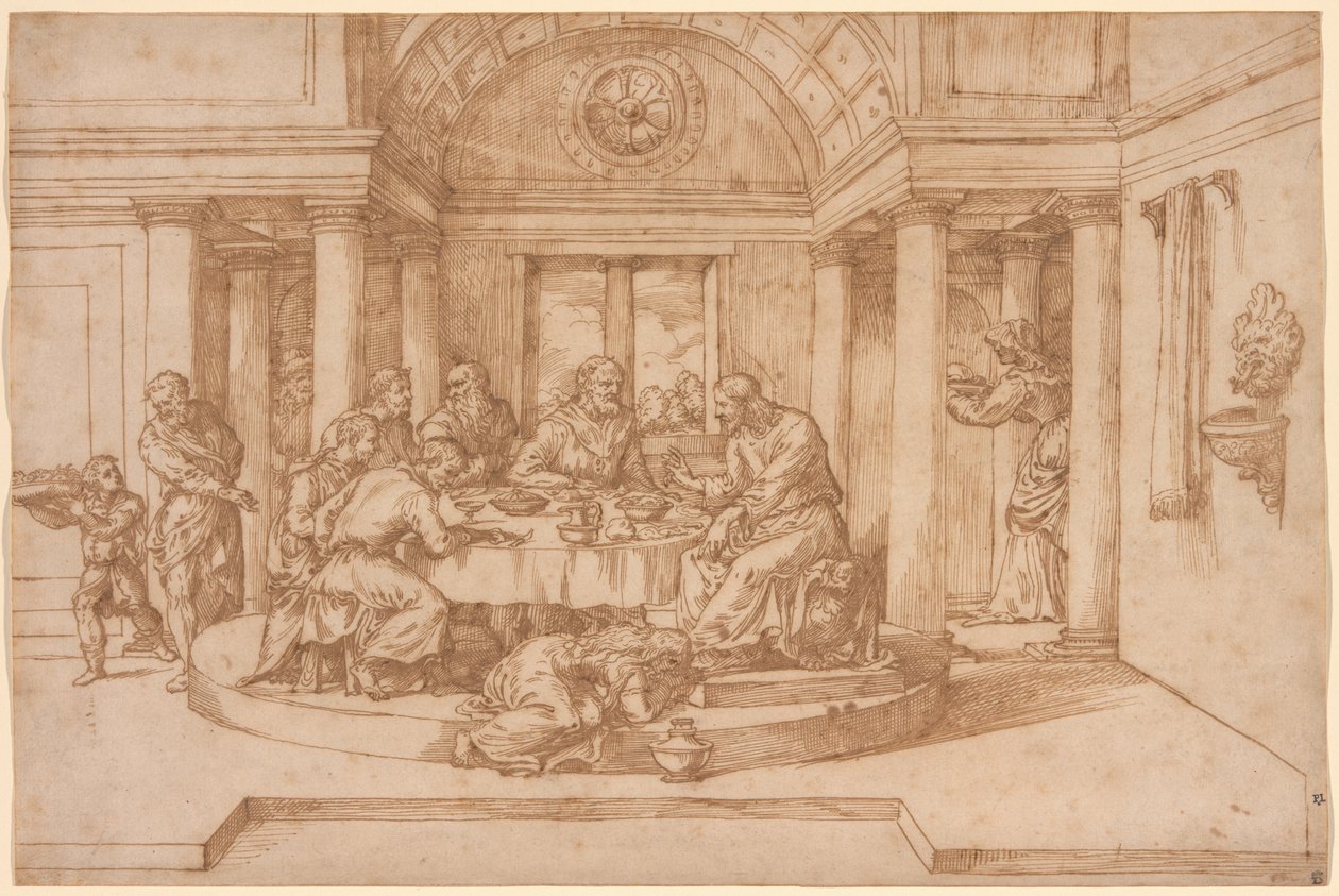 Kristus i fariséen Simons hus av Domenico Campagnola