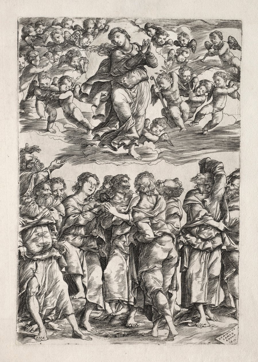 Jungfruns antagande, 1517. av Domenico Campagnola