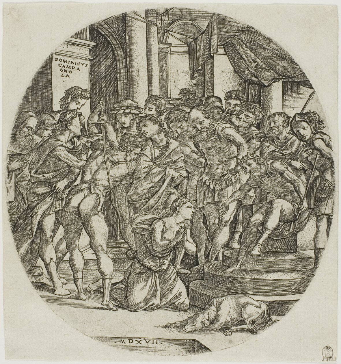 Halshuggningen av Saint Catherine av Domenico Campagnola