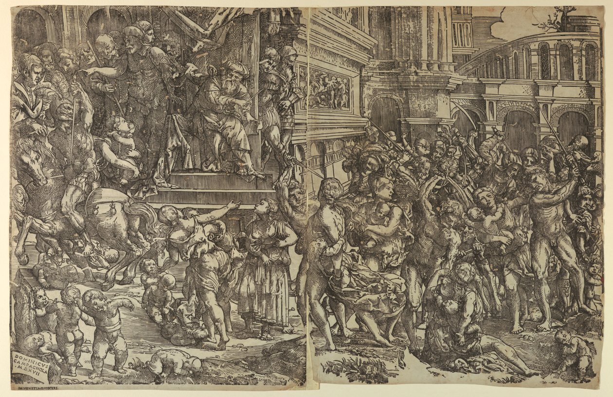 Massakern på de oskyldiga av Domenico Campagnola