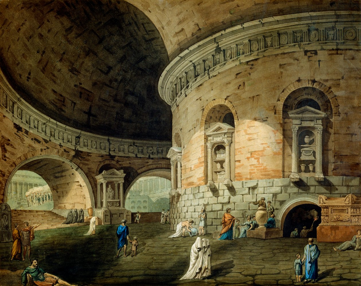 Scenografi för en teaterpjäs, tidigt 1800-tal av Domenico Corsini