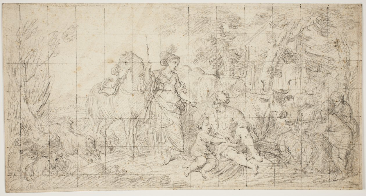 Erminia och herdarna av Domenico Corvi