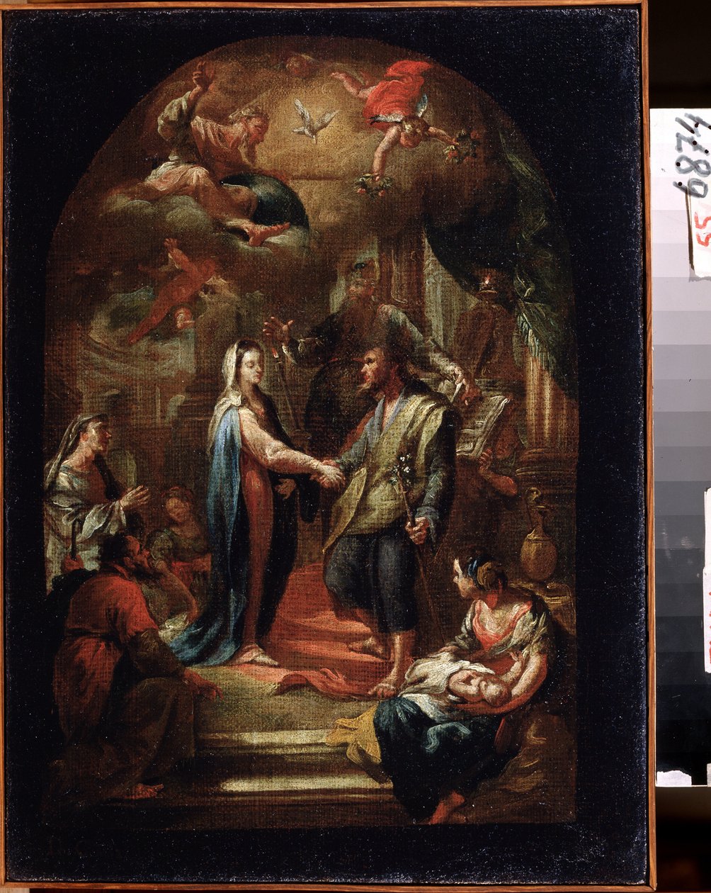 ""Jungfruns äktenskap"" (Maria och Josefs äktenskap) Målning av Domenico Corvi (1721-1803) Statens konstmuseum från 1700-talet, Tula, Ryssland av Domenico Corvi