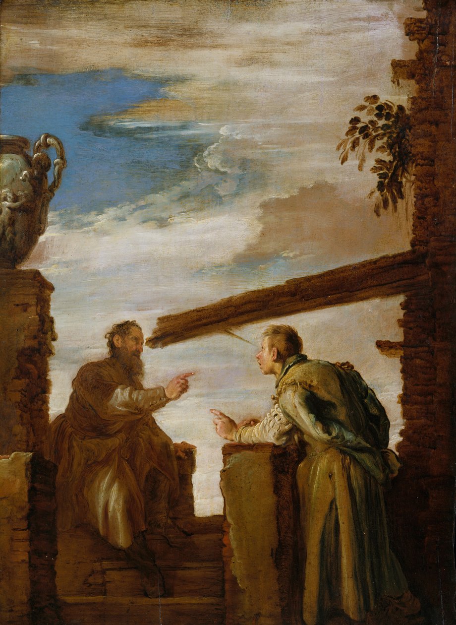 Liknelsen om moten och strålen, ca. 1619. av Domenico Fetti or Feti
