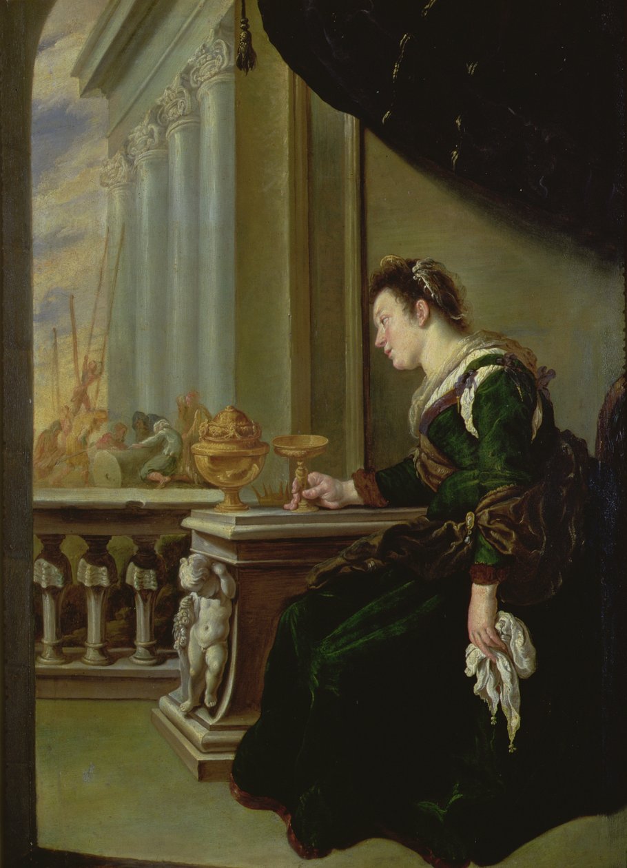 Artemisia sörjer Mausolus (panel) av Domenico Fetti or Feti