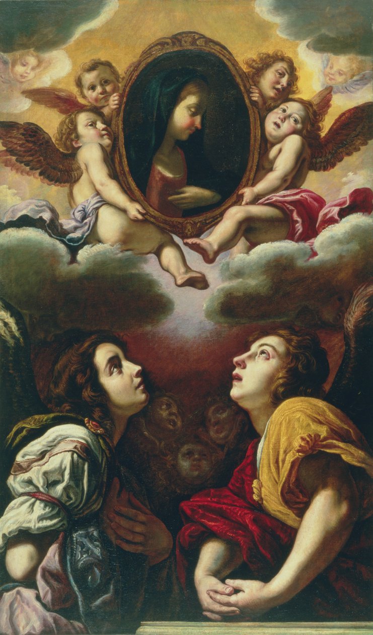 Flygande och tillbedjande änglar, 1613-4 av Domenico Fetti or Feti