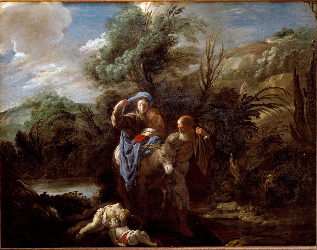 Läcka i Egypten (Målning av Domenico Fetti or Feti