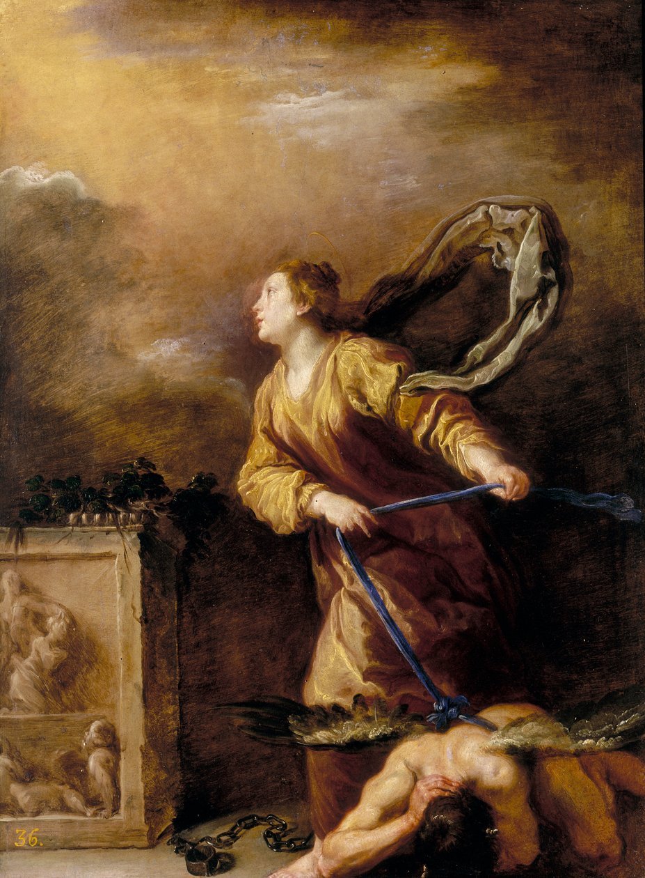 St Margherita av Cortona av Domenico Fetti or Feti