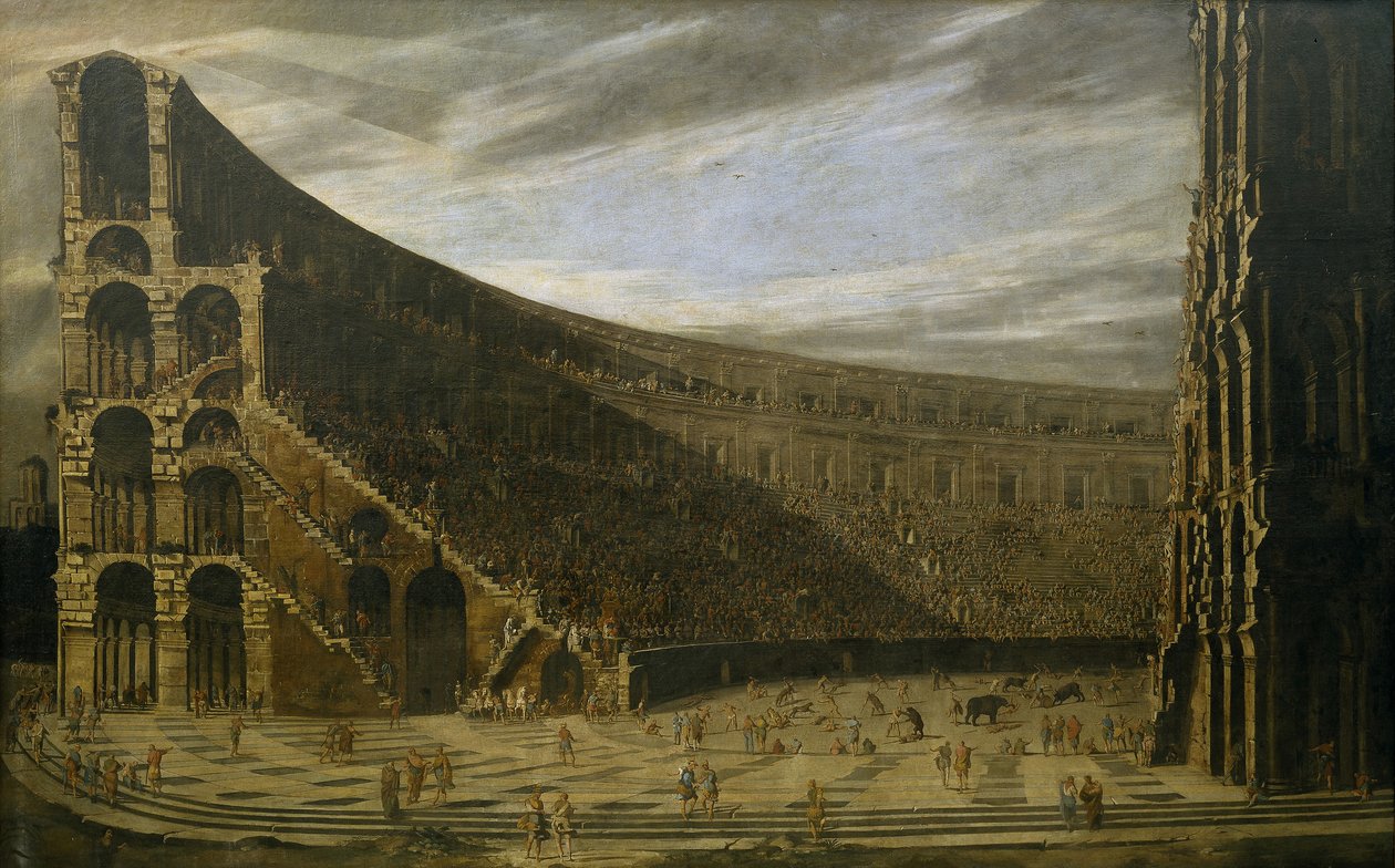 Perspektiv av en romersk amfiteater av Domenico Gargiulo