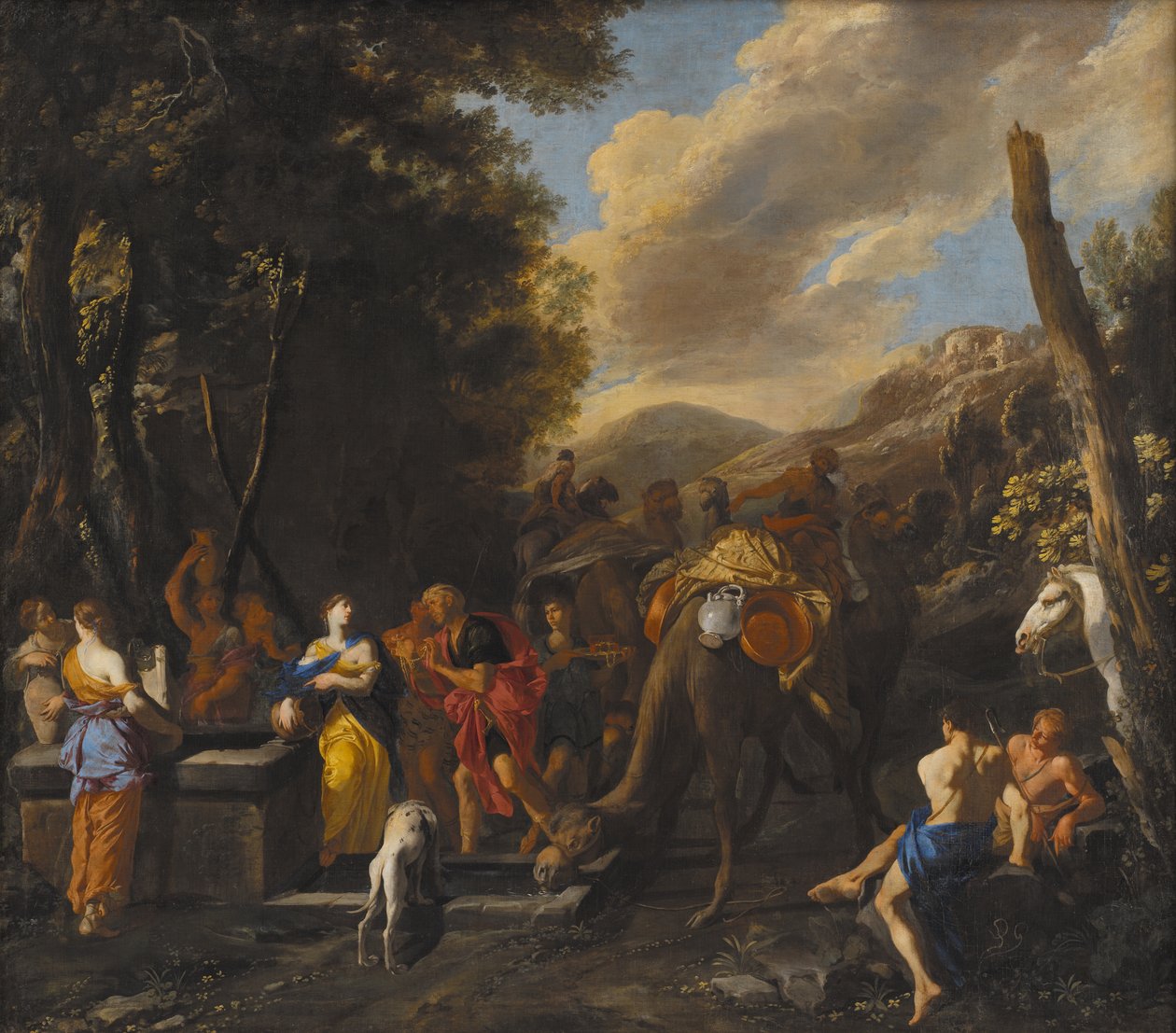 Rebecca och Eliezer vid brunnen av Domenico Gargiulo