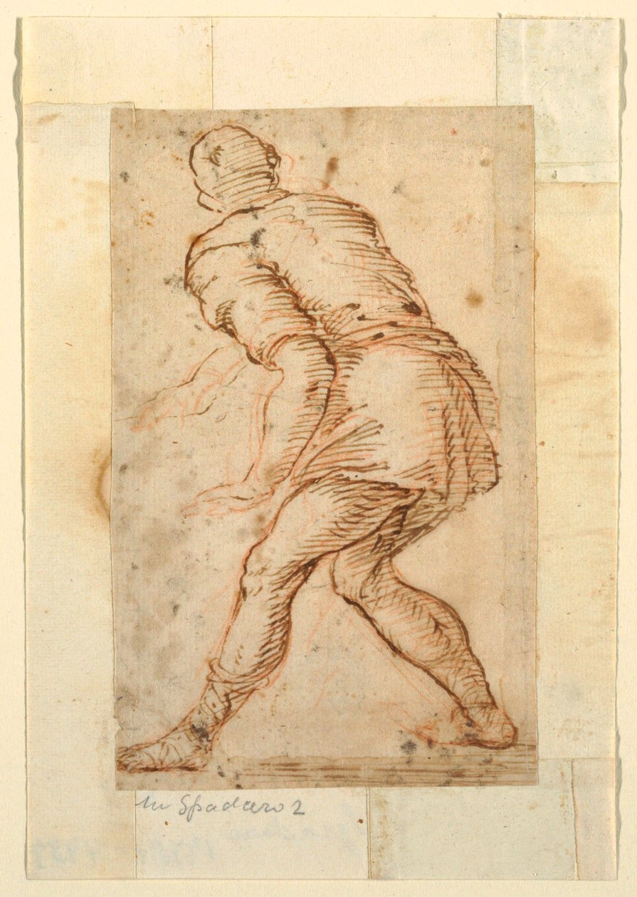 Figurstudie av en man av Domenico Gargiulo, called Micco Spadaro
