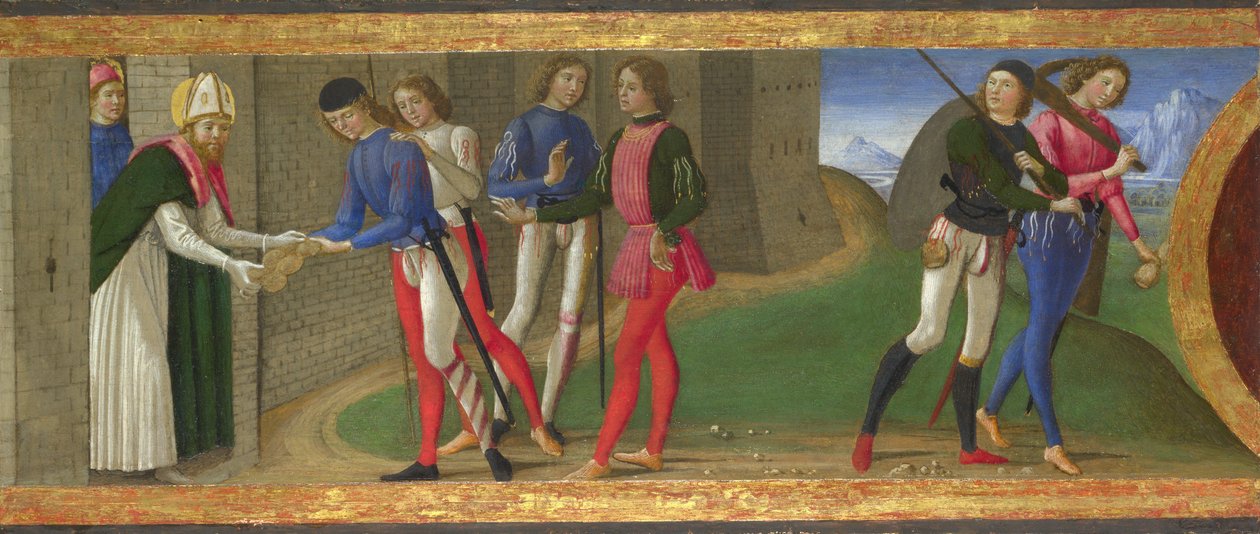 En legend om de heliga Justus och Clemens av Volterra av Domenico Ghirlandaio