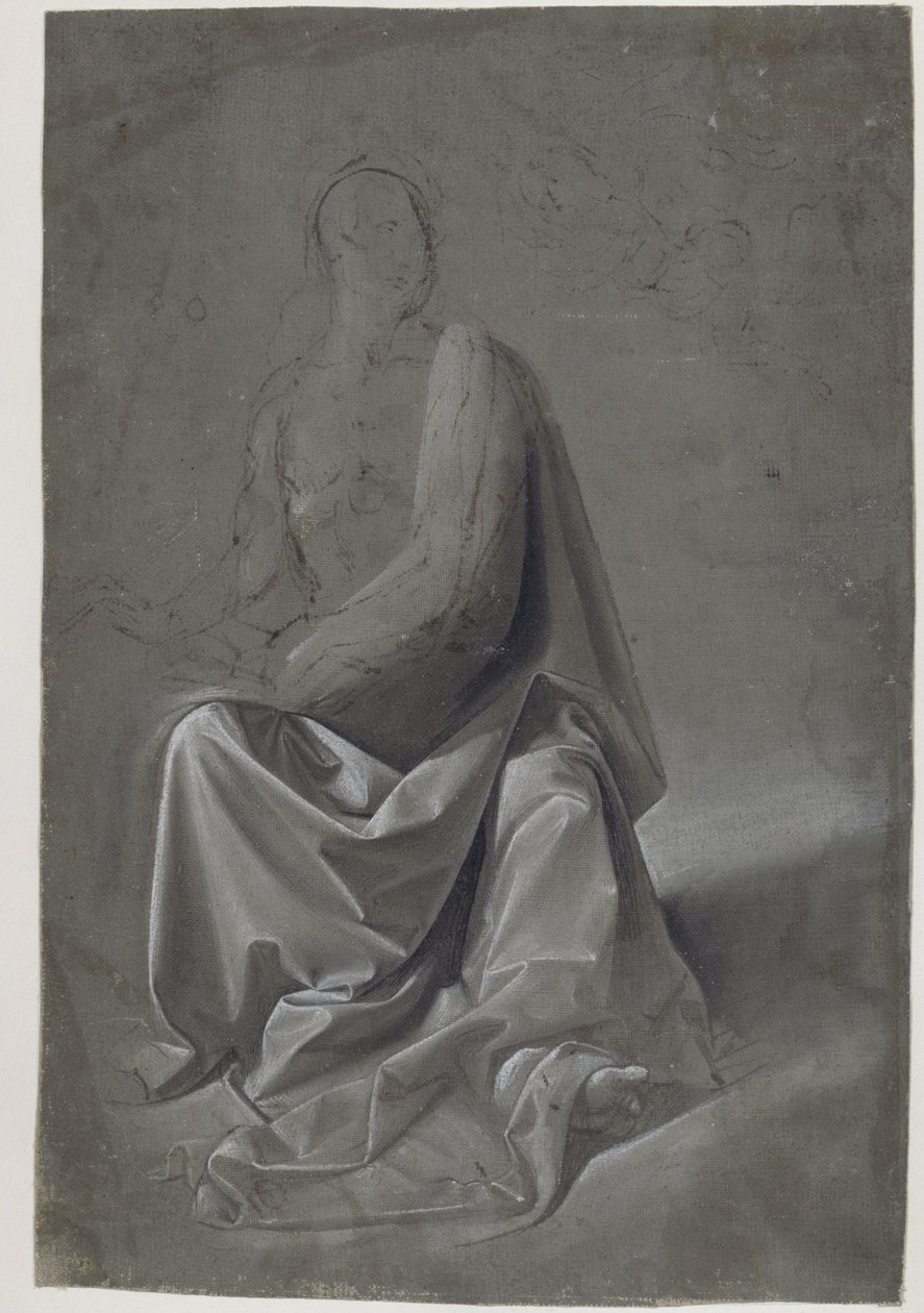 Studie av draperi (möjligen studie av evangelisten Matteus mantel) av Domenico Ghirlandaio