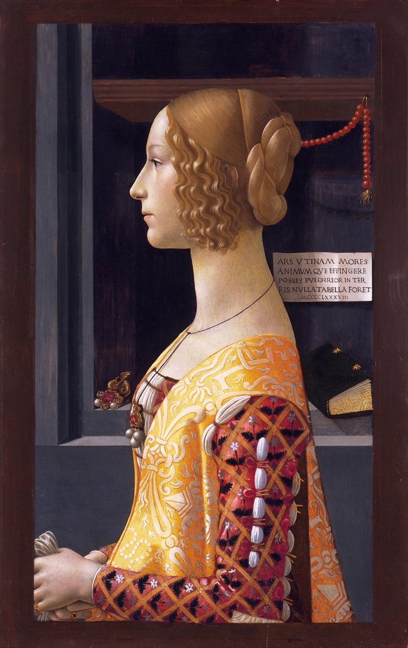 Porträtt av Giovanna Tornabuoni av Domenico Ghirlandaio