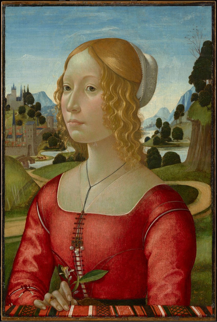 Porträtt av en dam av Domenico Ghirlandaio