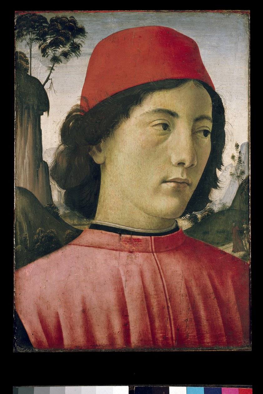 Porträtt av en ung man, 1400-talet av Domenico Ghirlandaio