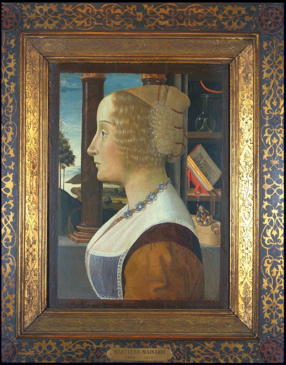 Porträtt av en kvinna, ca 1490 (tempera på panel) av Domenico Ghirlandaio