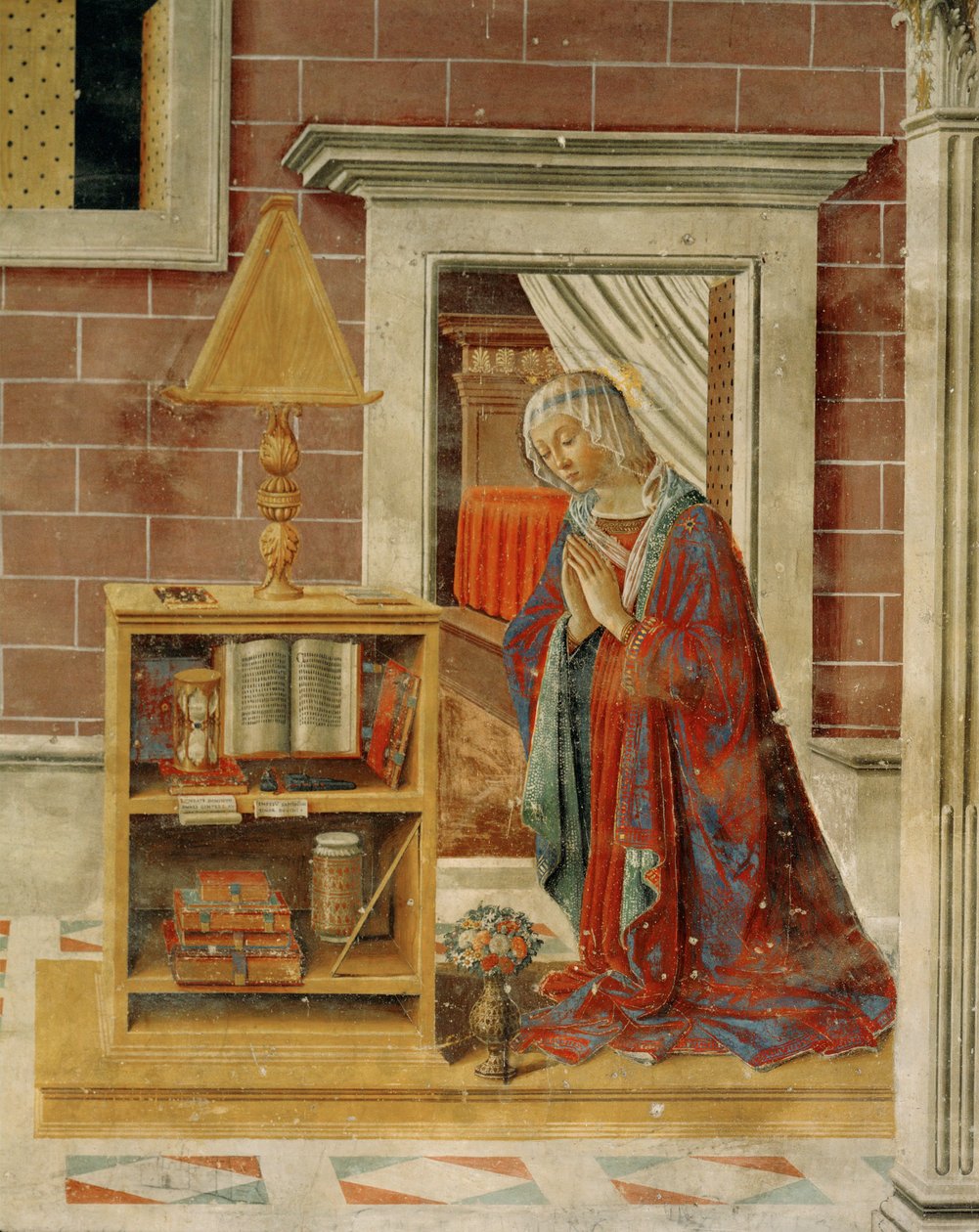 Bebådelsen. Fresko (fräsch) av Domenico Ghirlandaio
