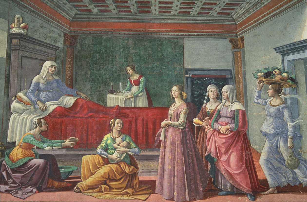 Johannes Döparens födelse av Domenico Ghirlandaio
