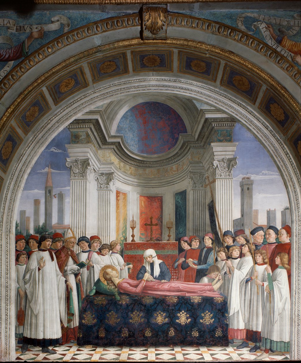 Begravningen av Saint Fina - Fresco av Domenico Ghirlandaio