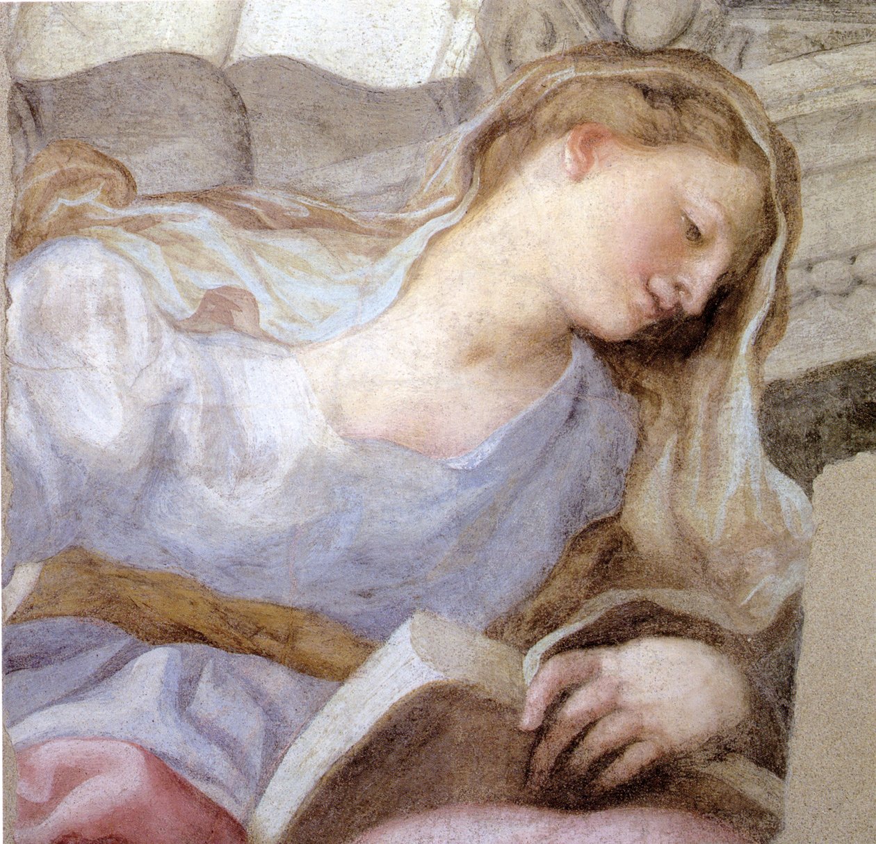 Personifiering av dygden (fresk) av Domenico I Piola