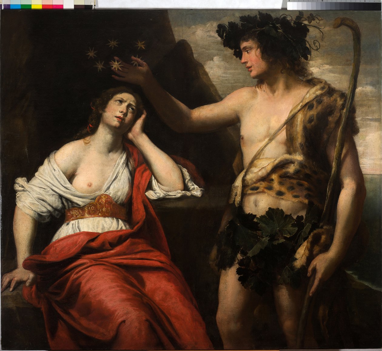 Bacchus och Ariadne av Domenico Il Sarzana Fiasella