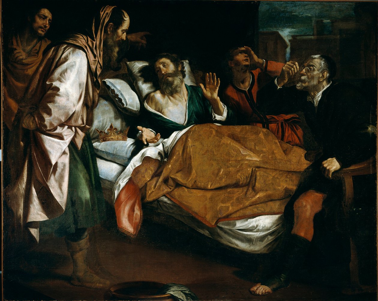 Profeten Ezechiels död Målning av Domenico Fiasella dit il Sarzana (1589-1669) Galleria di Palazzo Bianco från 1600-talet, Genes av Domenico Il Sarzana Fiasella