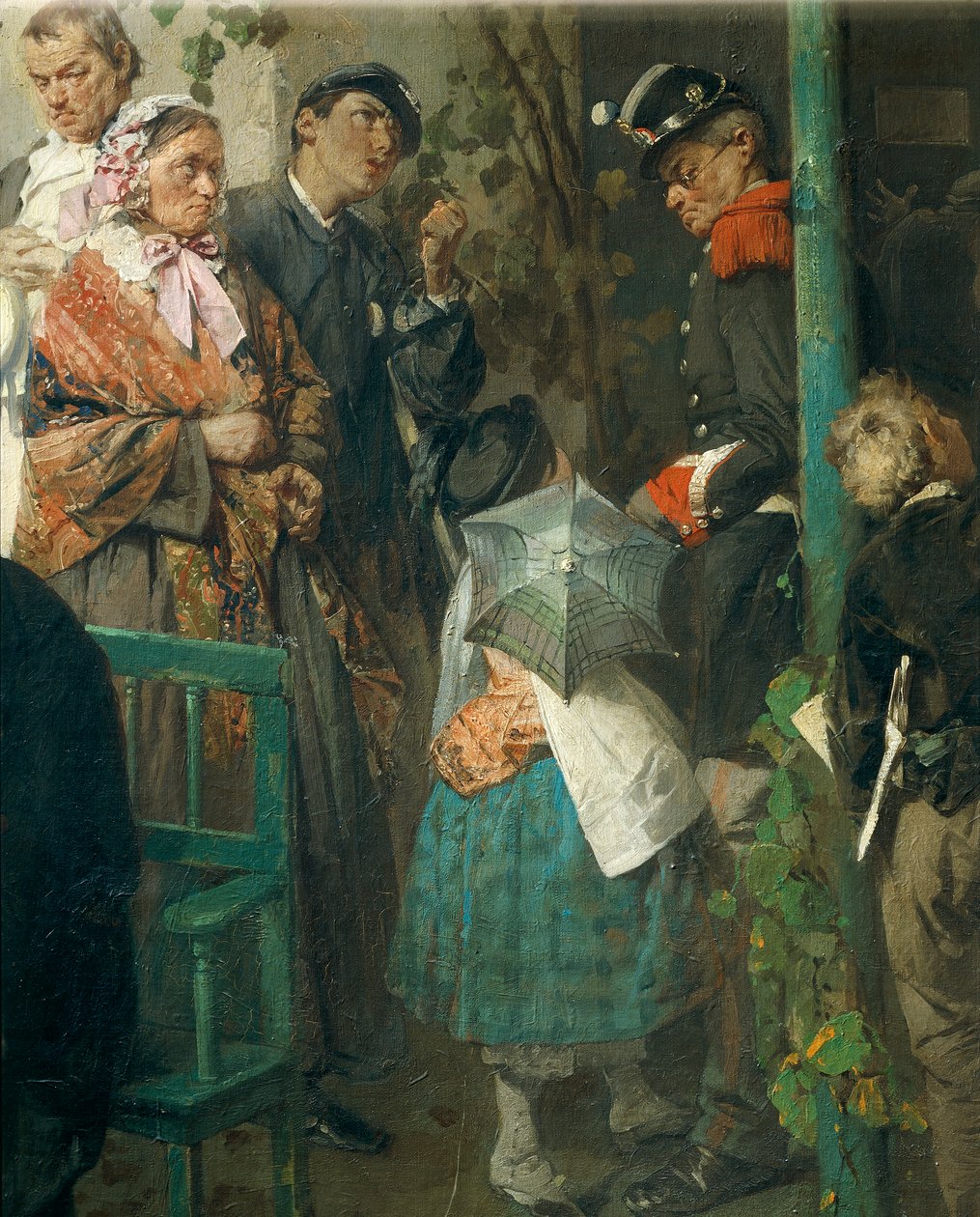 Nyheter om freden i Villafranca, av Domenico Induno, detalj av Domenico Induno