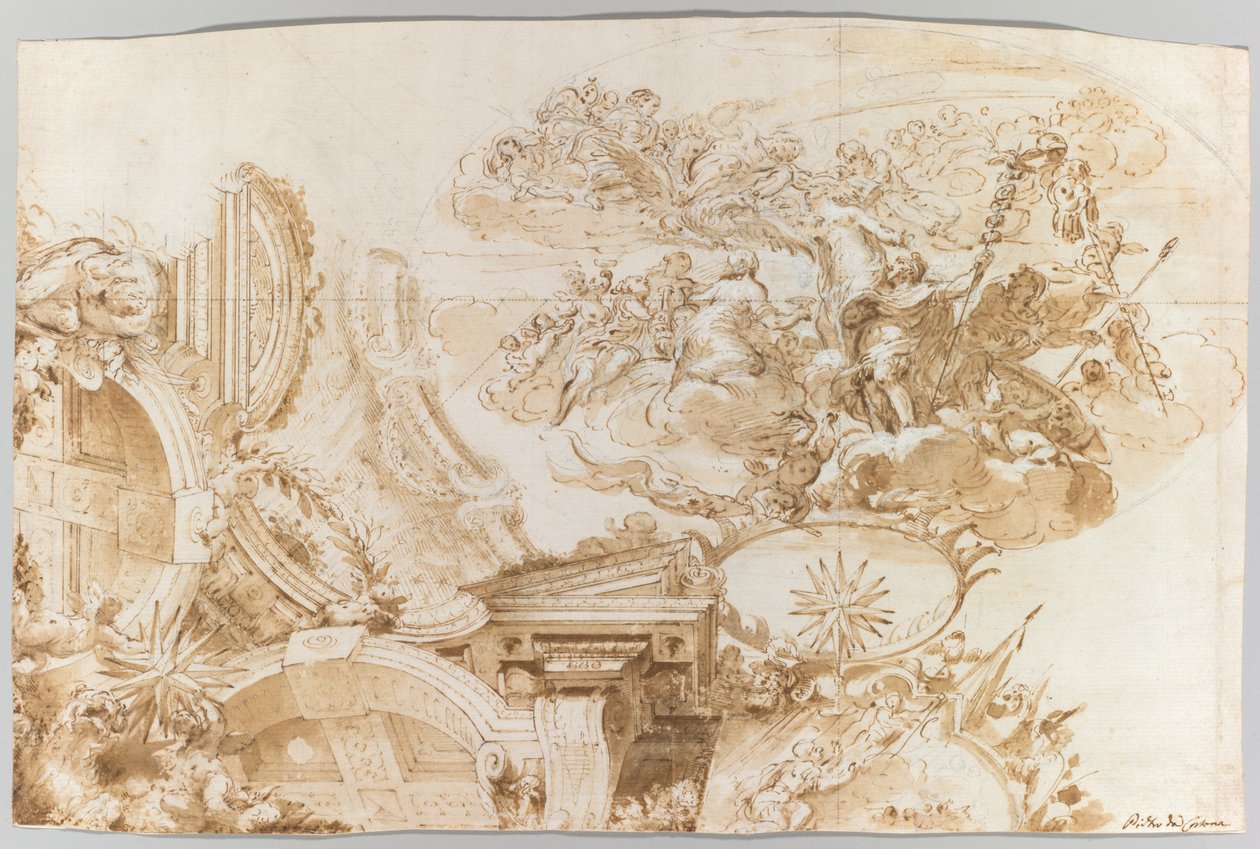 The Apotheosis of Romulus: Design for a Ceiling av Domenico Maria Canuti