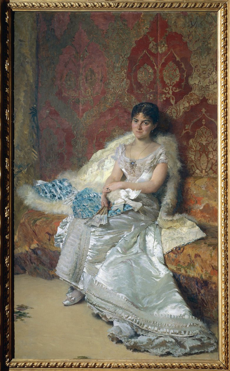 Porträtt av fru Theresa Oneto tröja, av Domenico Morelli av Domenico Morelli