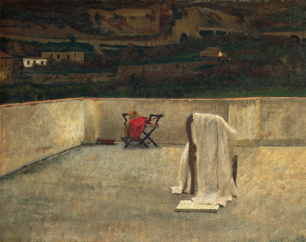 Terrassen, av Domenico Morelli, olja på duk av Domenico Morelli