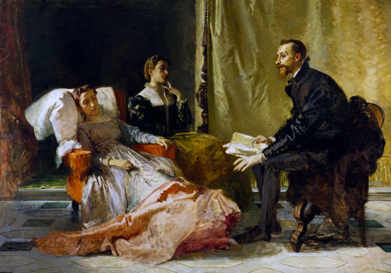 Torquato Tasso (1544-1595) läser Jerusalem levererat till Eleonora d